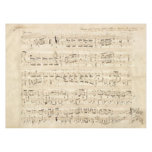 Antique Sheet Music Chopin Manuscript Tablecloth