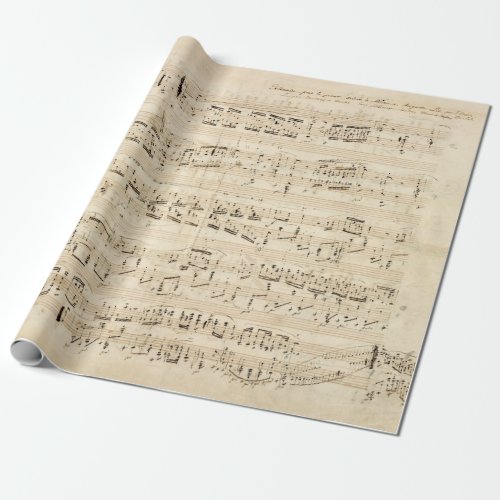 Antique Sheet Music Chopin Manuscript Wrapping Paper