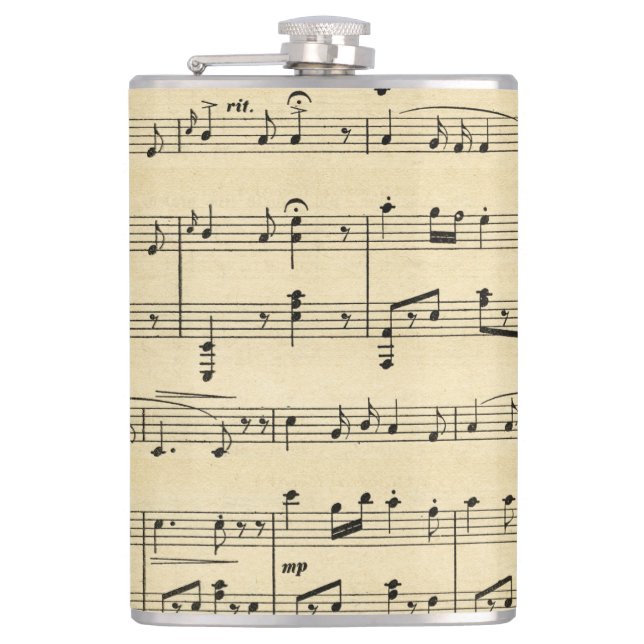 Antique Sheet Music Flask (Front)