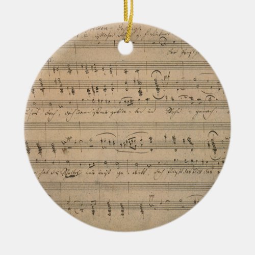 Antique Sheet Music from 1822 Song of the Old Man Ceramic Ornament