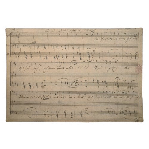 Antique Sheet Music from 1822 Song of the Old Man Cloth Placemat