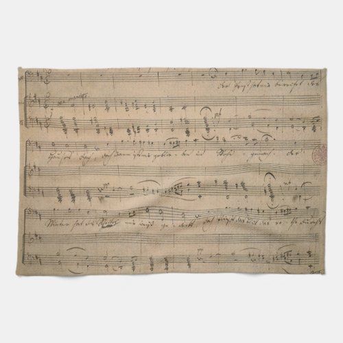 Antique Sheet Music from 1822 Song of the Old Man Kitchen Towel