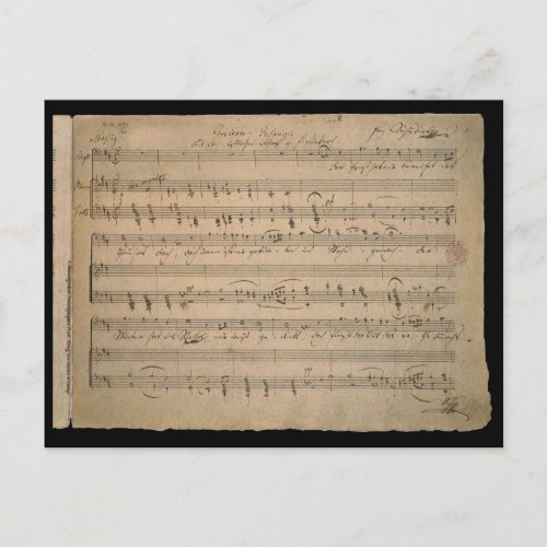 Antique Sheet Music from 1822 Song of the Old Man Postcard