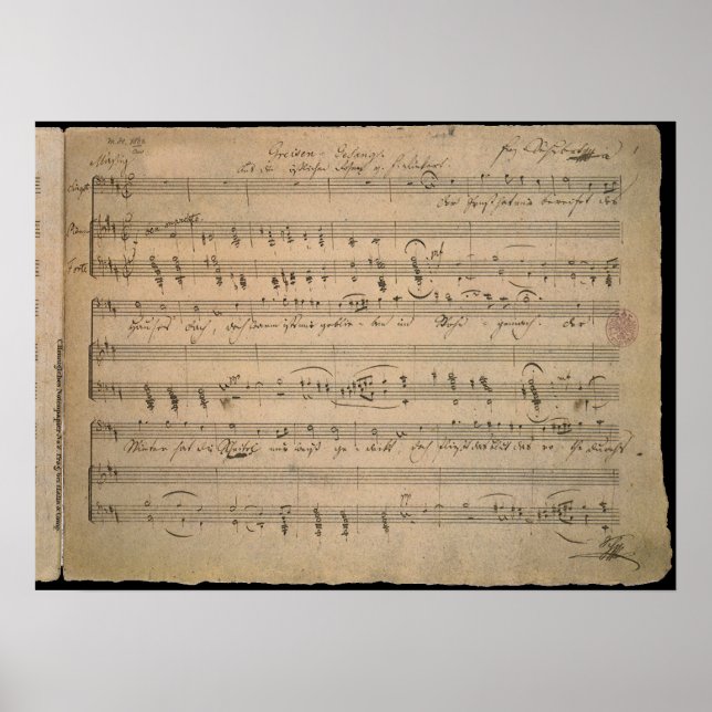 Antique Sheet Music from 1822, Song of the Old Man Poster (Front)