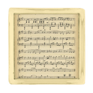 Antique Sheet Music Gold Finish Lapel Pin