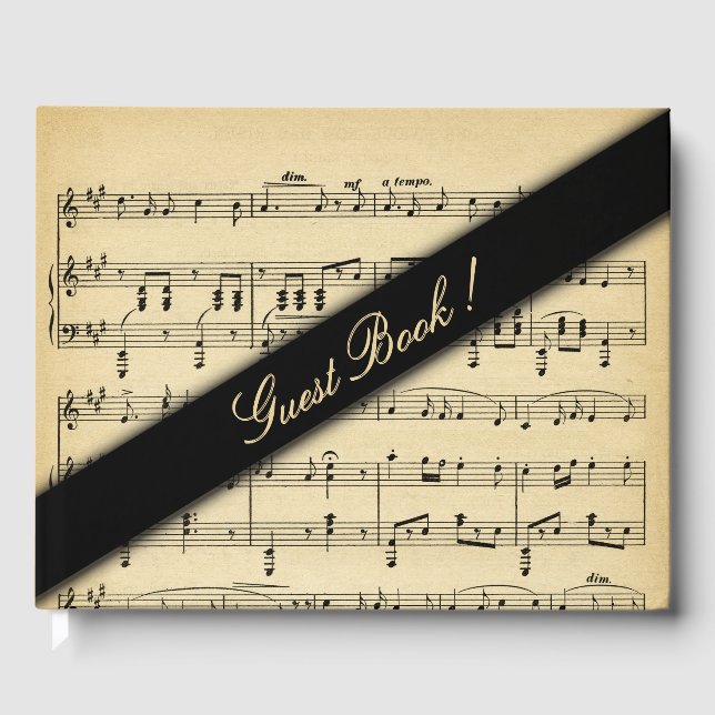 Antique Sheet Music Guest Book (Front)