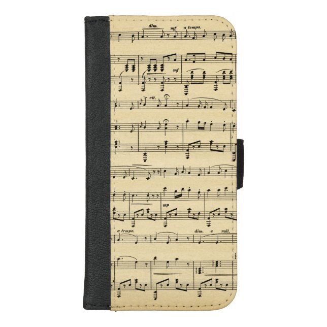 Antique Sheet Music iPhone Wallet Case (Front)