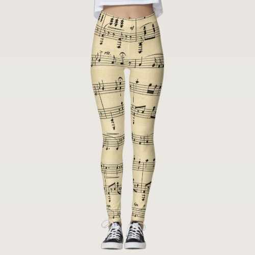 Antique Sheet Music Leggings