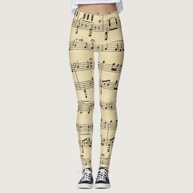 Antique Sheet Music Leggings (Front)