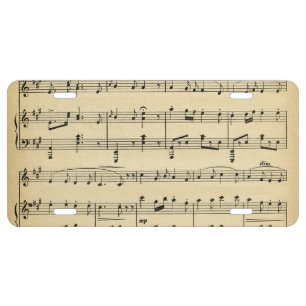 Antique Sheet Music License Plate