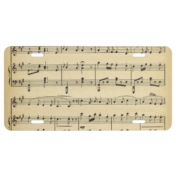 Antique Sheet Music License Plate by LwoodMusic at Zazzle