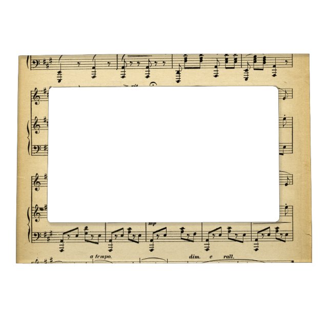 Antique Sheet Music Magnetic Photo Frame (Front)