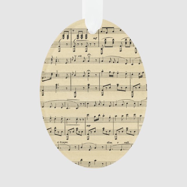 Antique Sheet Music Ornament (Front)