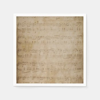 Antique Sheet Music Paper Napkin