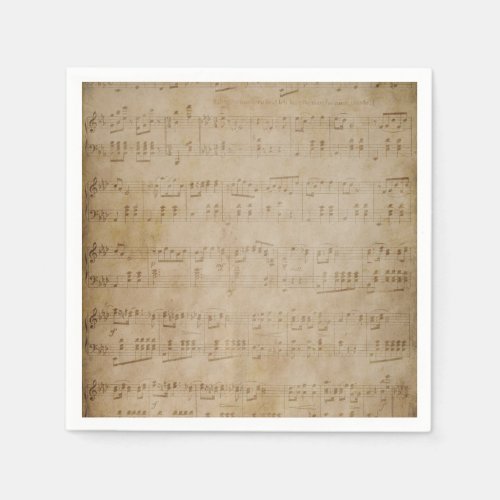 Antique Sheet Music Paper Napkins