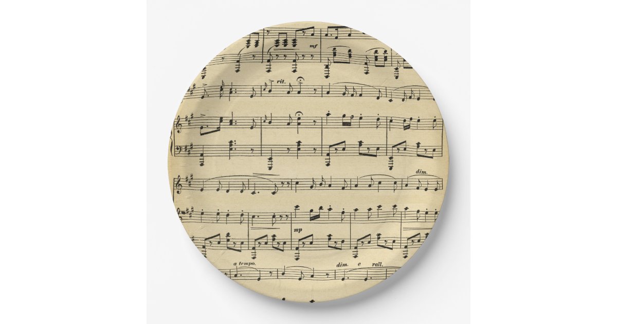 Antique Sheet Music Paper Plates Zazzle