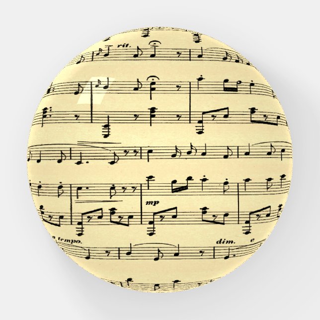 Antique Sheet Music Paperweight (Front)