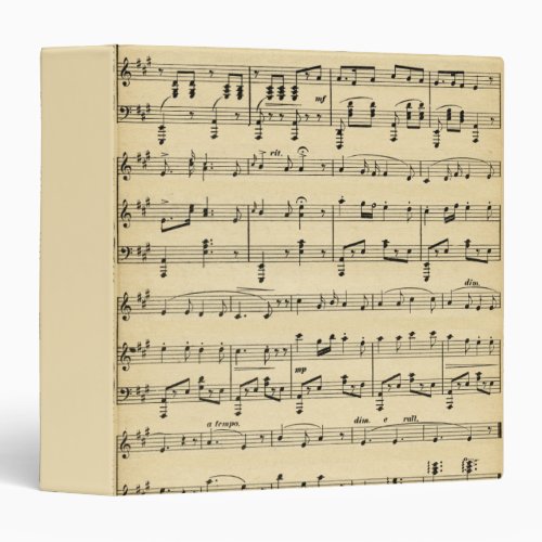 Antique Sheet Music Personalized Binder