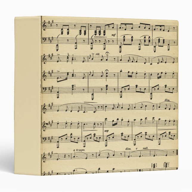 Antique Sheet Music Personalized Binder (Front/Spine)