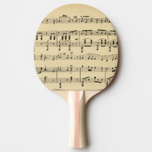 Antique Sheet Music Ping-Pong Paddle