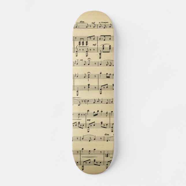 Antique Sheet Music Skateboard (Front)