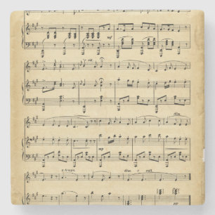 Antique Sheet Music Stone Coaster
