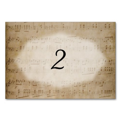 Antique Sheet Music Table Number Placecards