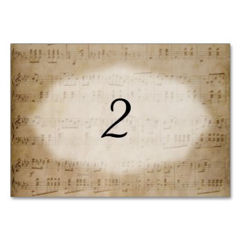 Antique Sheet Music Table Number Placecards Table Card