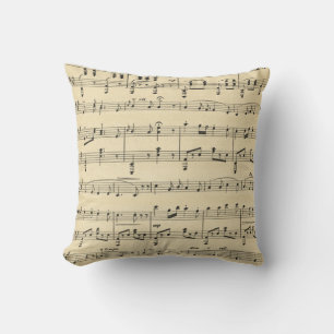 Antique Sheet Music Throw Pillow