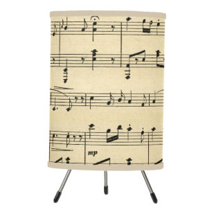 Antique Sheet Music Tripod Lamp