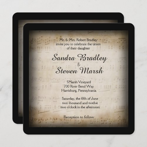 Antique Sheet Music Wedding Invitation