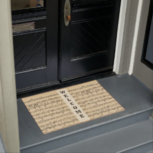 Antique Sheet Music Welcome Mat