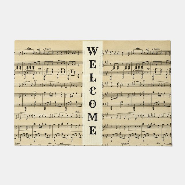 Antique Sheet Music Welcome Mat (Front)