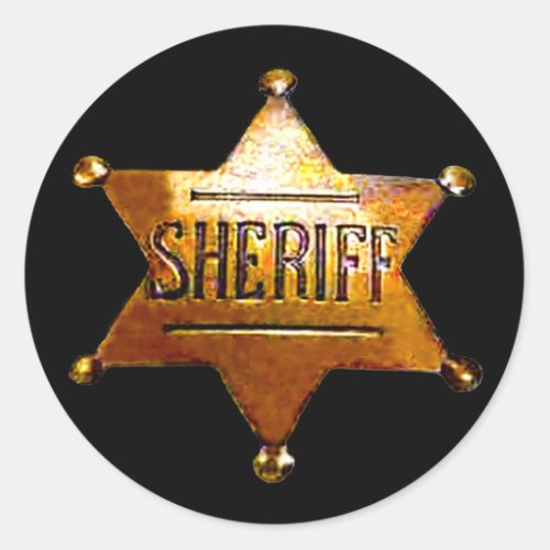 Antique Sheriffs Badge  Classic Round Sticker