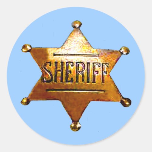 Antique Sheriffs Badge  Classic Round Sticker