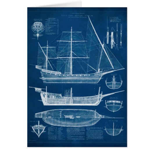 Antique Ship Blueprint I (Front)