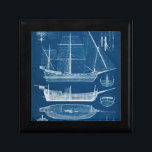 Antique Ship Blueprint I Jewelry Box<br><div class="desc">Maps & Blueprints</div>