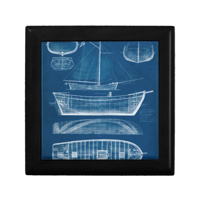 Antique Ship Blueprint II Gift Box (Front)