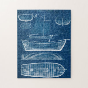 Antique Ship Blueprint II Jigsaw Puzzle