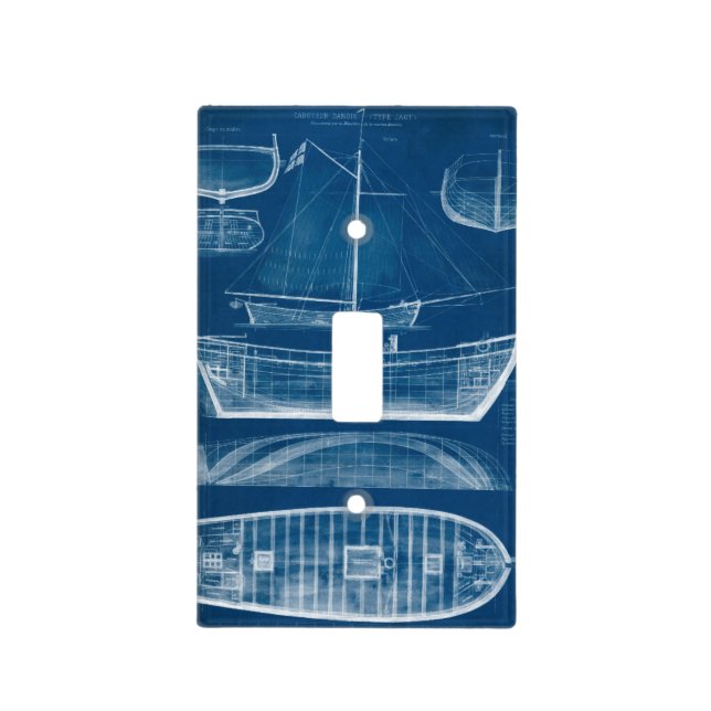 Antique Ship Blueprint II Light Switch Cover (Front)