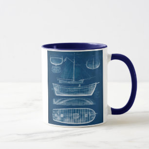 Antique Ship Blueprint II Mug