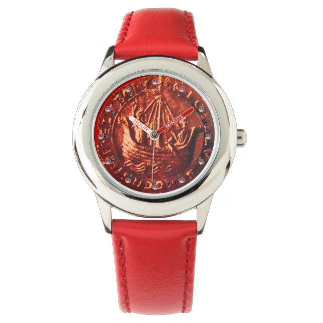 ANTIQUE SHIP ,GALLEON Red Wax Seal Watch (Front)