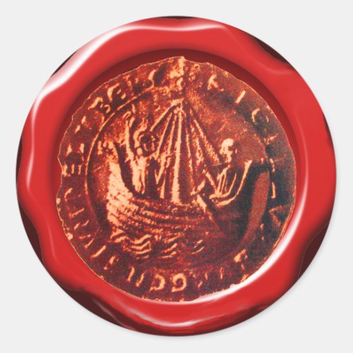 ANTIQUE SHIP RED WAX SEAL