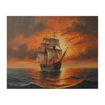 Antique ship_wood wall art