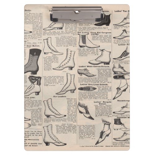 Antique Shoe Advertising Catalog Clipboard