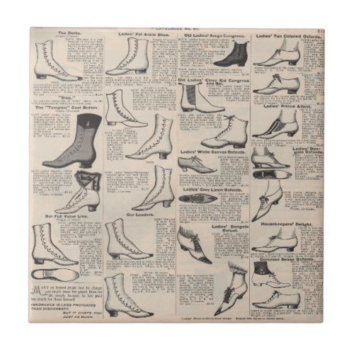 Antique Shoe Advertising Catalog Tile