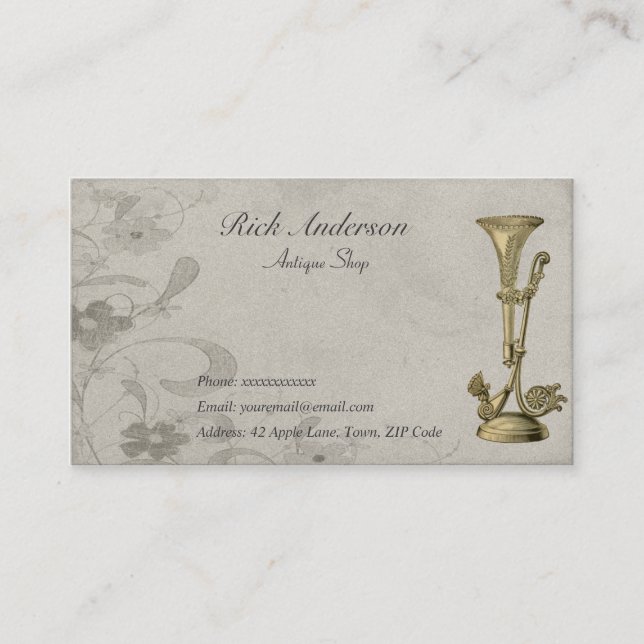 Antique Shop Business Cards (Front)