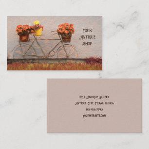 Antique Shop Vintage Rustic Country Floral Bicycle Business Card