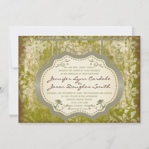 Antique Sign Country Distressed Wedding Invitation