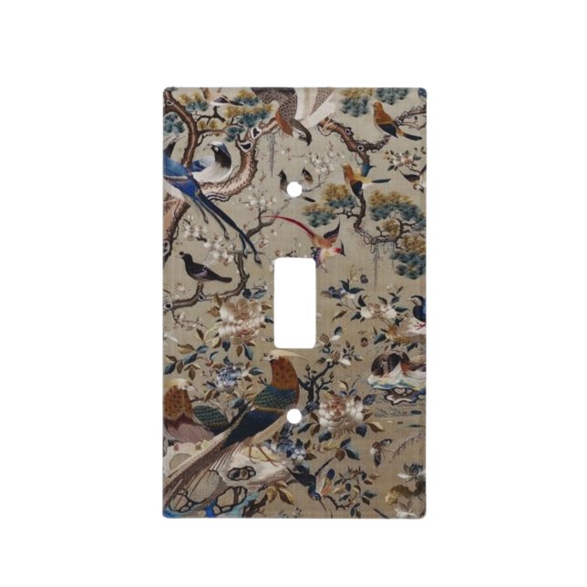 Antique,silk painting, asian,beautiful,nature,chic light switch cover (Front)